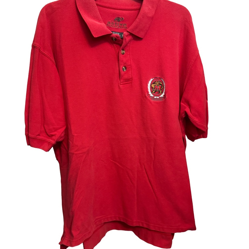 UMD University of Maryland College Park Terrapins Active Polo Shirt, XL